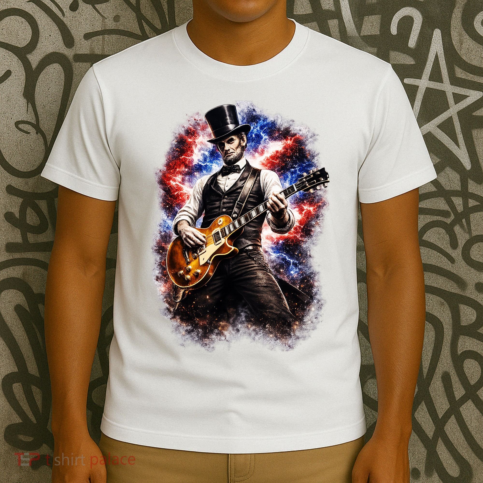 Abraham Lincoln Abe Lincoln Playing Guitar T-Shirt