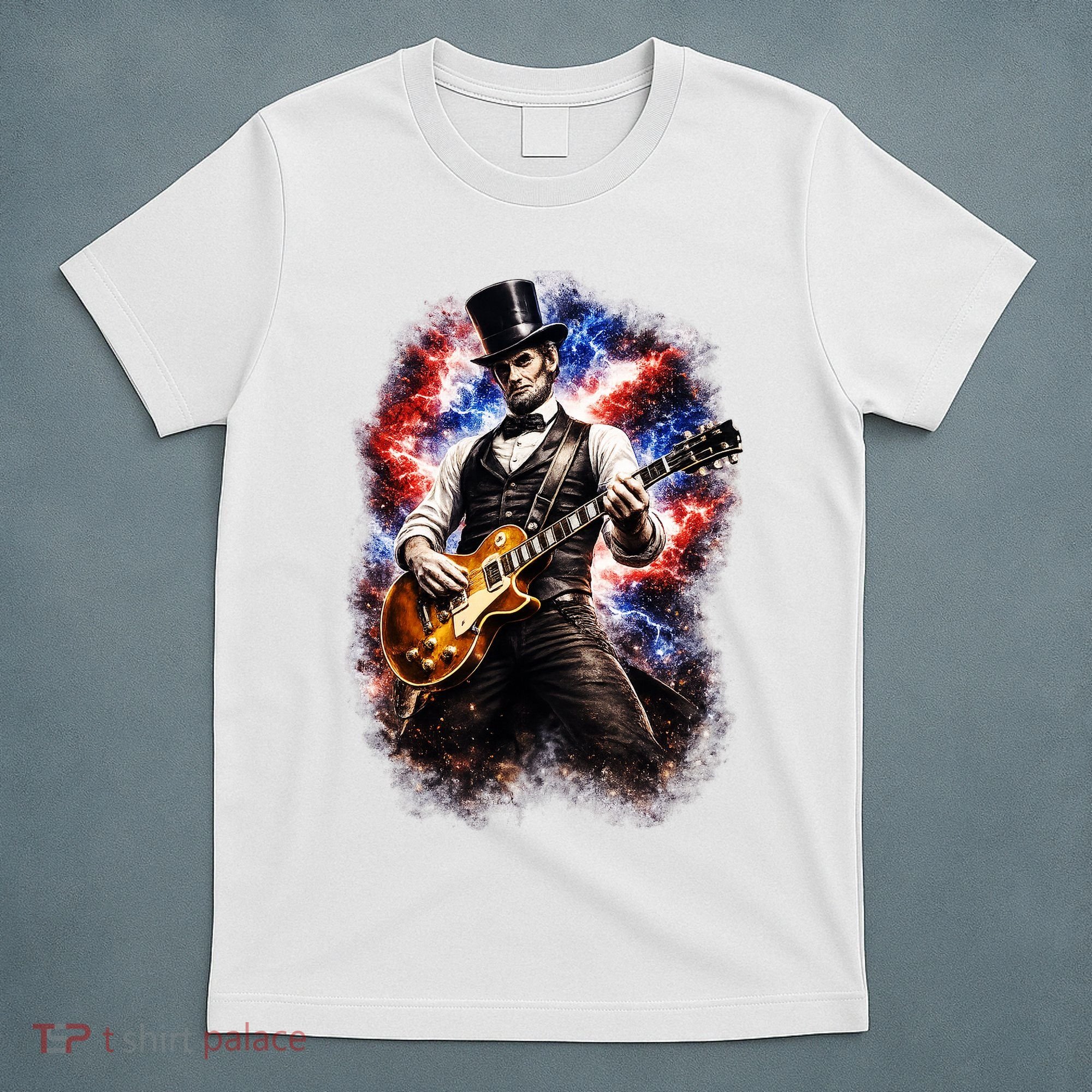 Abraham Lincoln Abe Lincoln Playing Guitar T-Shirt