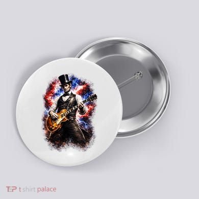 Abraham Lincoln Abe Lincoln Playing Guitar Button