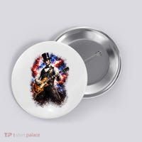 Abraham Lincoln Abe Lincoln Playing Guitar Button thumb 0