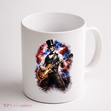 Abraham Lincoln Abe Lincoln Playing Guitar Coffee Mug back