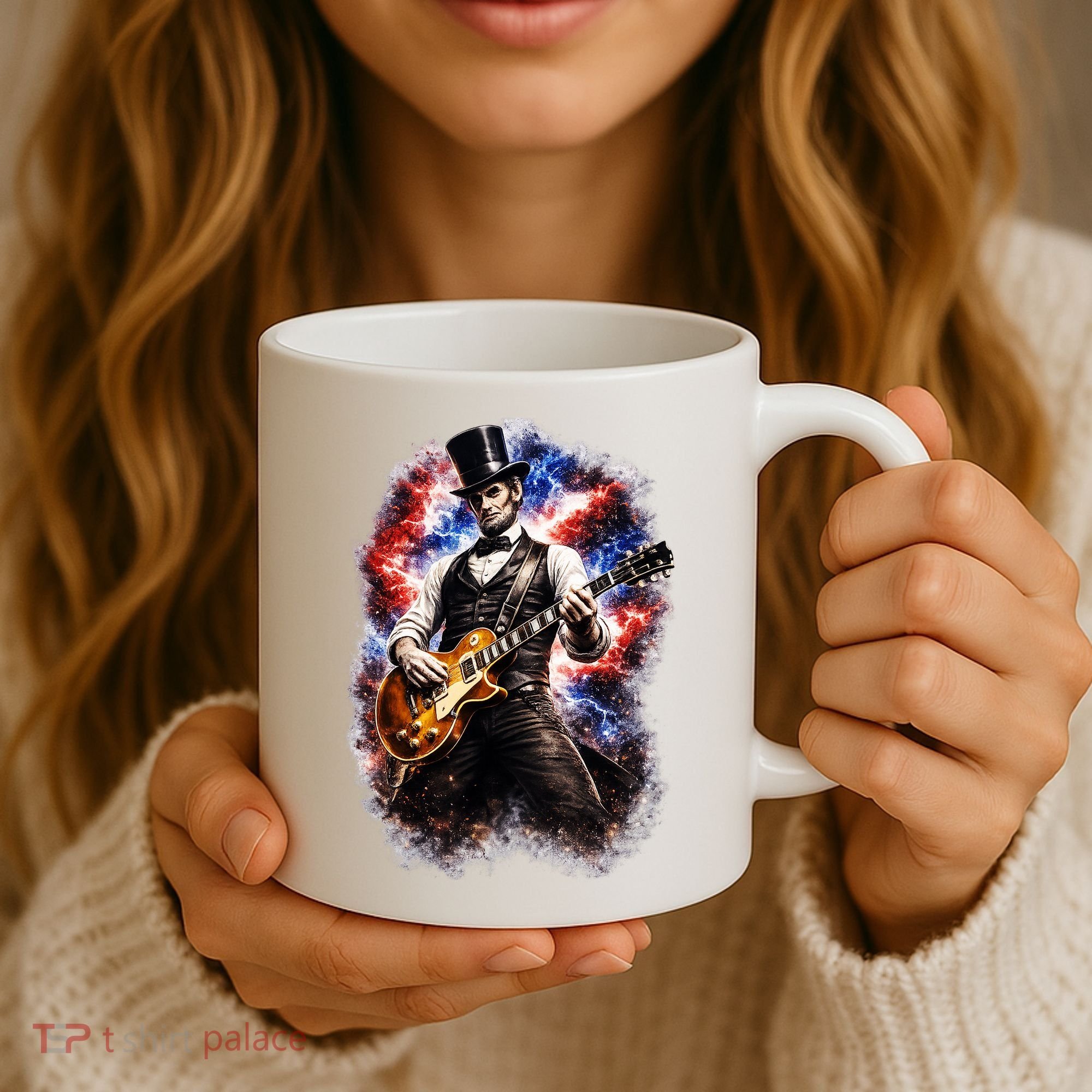 Abraham Lincoln Abe Lincoln Playing Guitar Coffee Mug