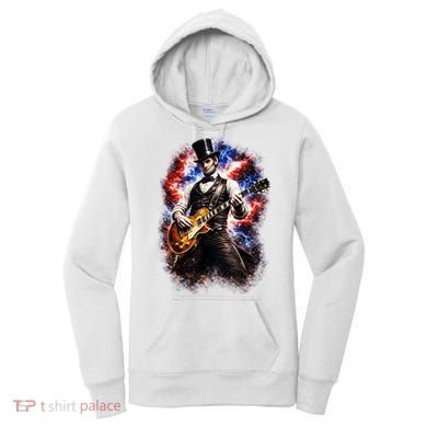 Abraham Lincoln Abe Lincoln Playing Guitar Women's Hoodie