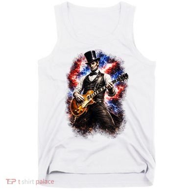 Abraham Lincoln Abe Lincoln Playing Guitar Tank Top