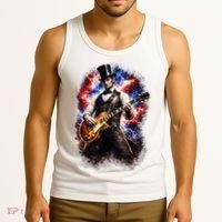 Abraham Lincoln Abe Lincoln Playing Guitar Tank Top thumb 3