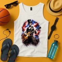 Abraham Lincoln Abe Lincoln Playing Guitar Tank Top thumb 4