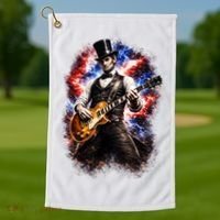 Abraham Lincoln Abe Lincoln Playing Guitar Golf Towel thumb 1