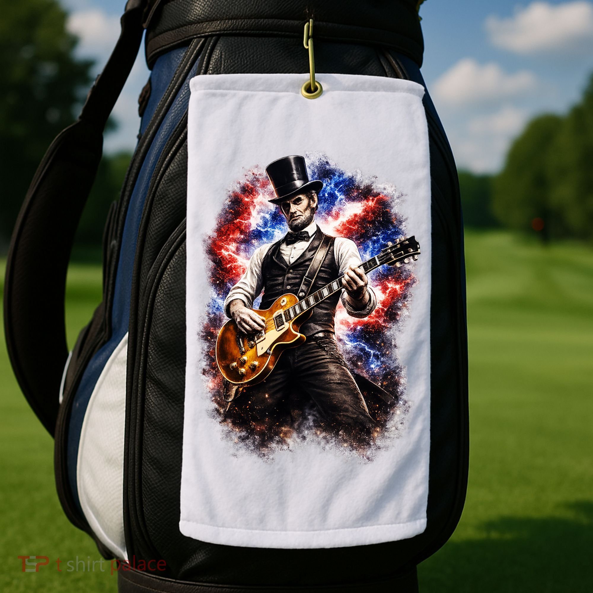 Abraham Lincoln Abe Lincoln Playing Guitar Golf Towel