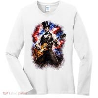 Abraham Lincoln Abe Lincoln Playing Guitar Women's Long Sleeve Shirt thumb 0