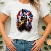 Abraham Lincoln Abe Lincoln Playing Guitar Women's T-Shirt thumb 2