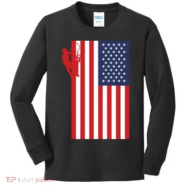 American Lineman Kids Long Sleeve Shirt