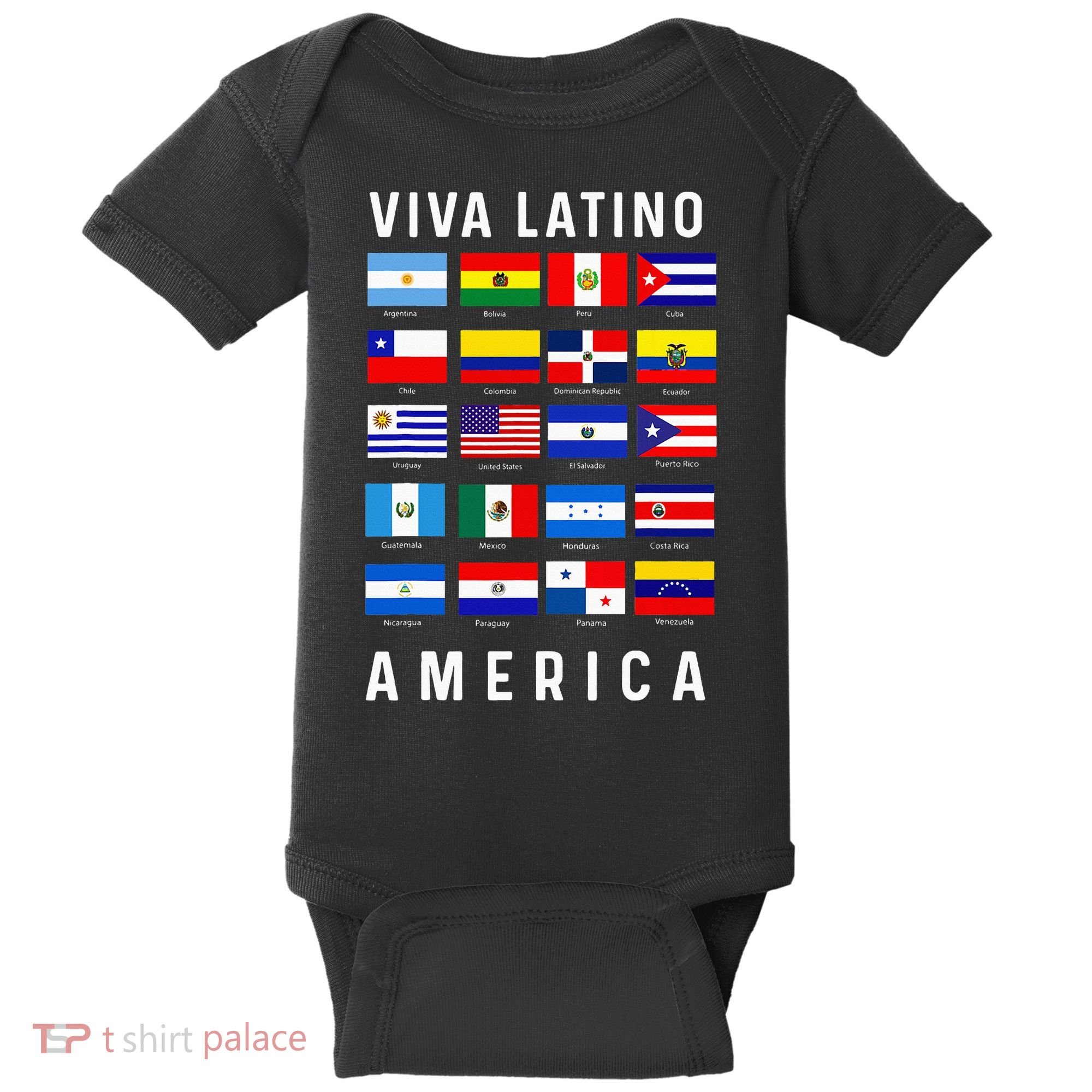 All Latin American Flags Countries Viva Latino America Baby Bodysuit