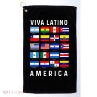 All Latin American Flags Countries Viva Latino America Golf Towel thumb 0