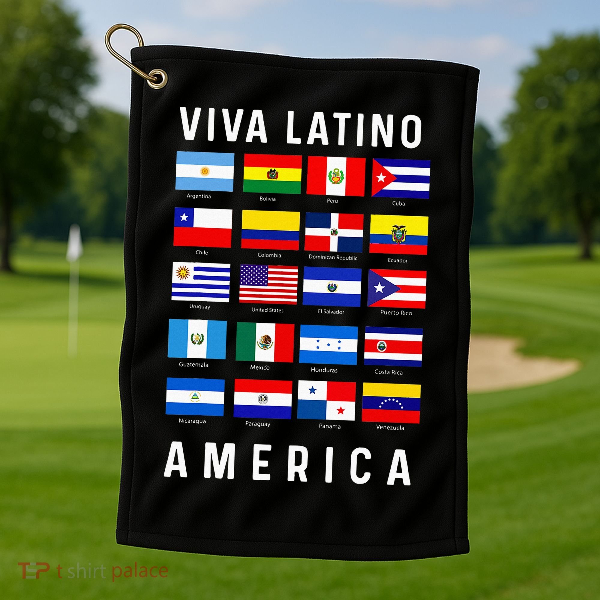 All Latin American Flags Countries Viva Latino America Golf Towel