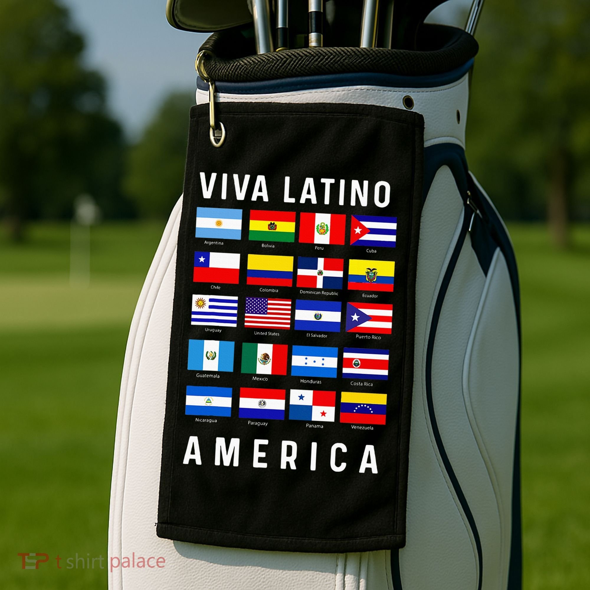 All Latin American Flags Countries Viva Latino America Golf Towel