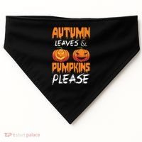 Autumn Leaves And Pumpkins Please USA-Made Doggie Bandana thumb 0