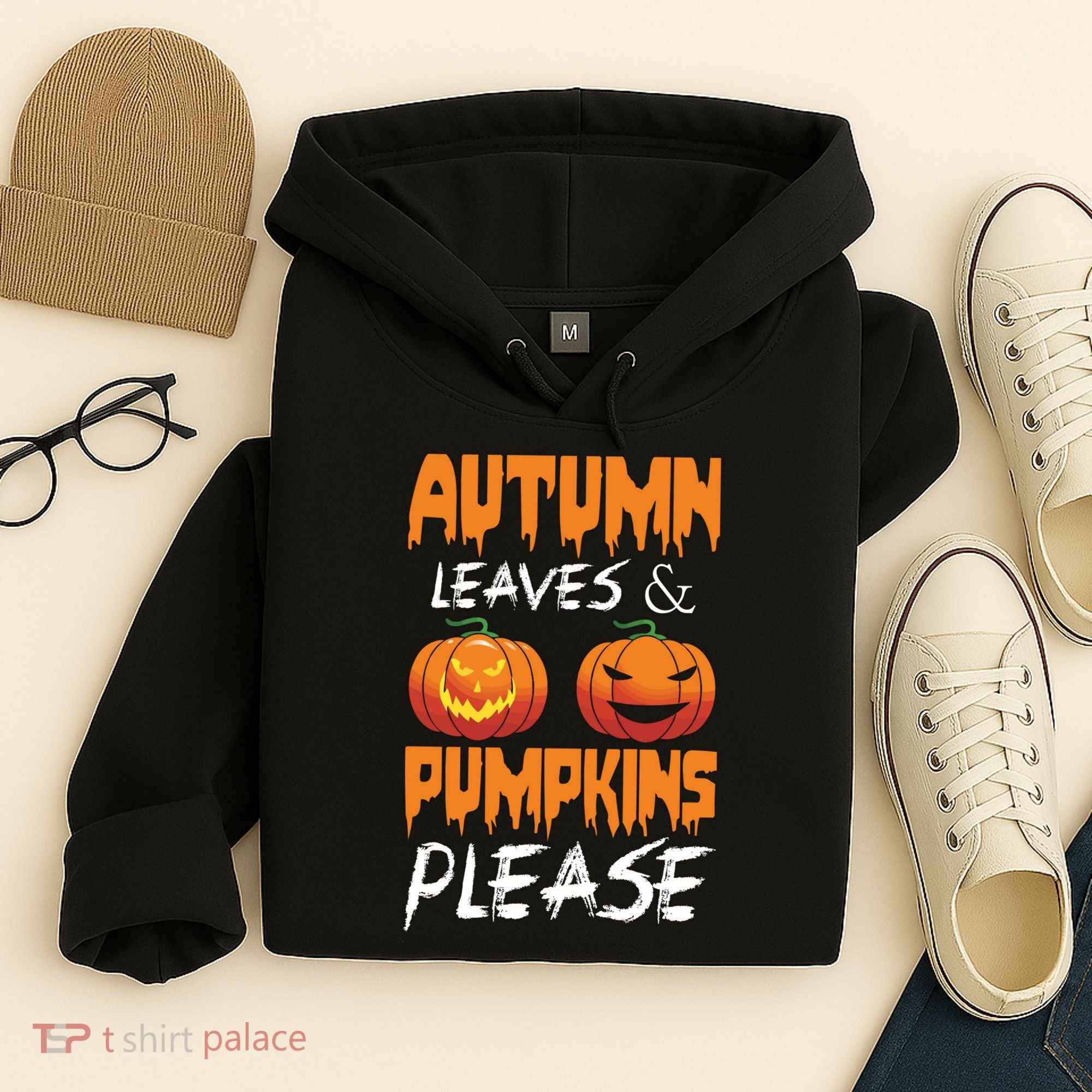 Autumn Leaves And Pumpkins Please Hoodie