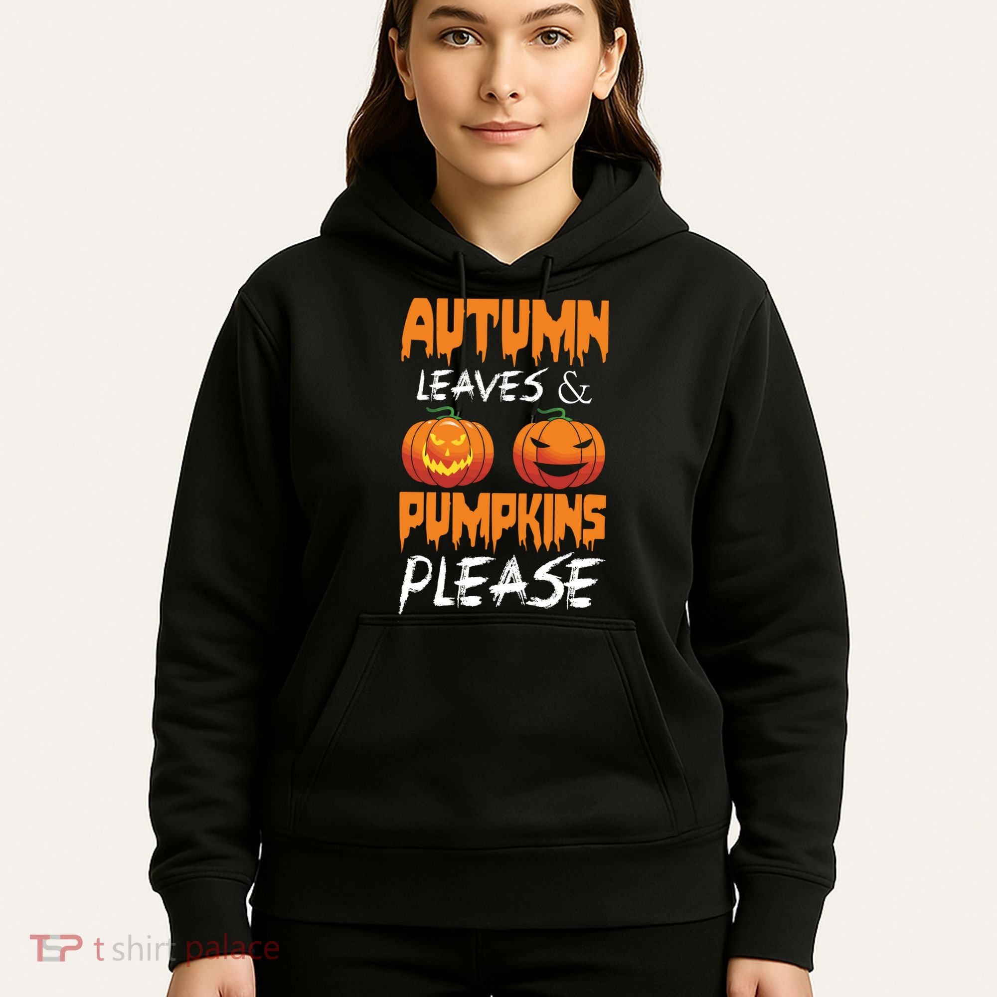 Autumn Leaves And Pumpkins Please Hoodie