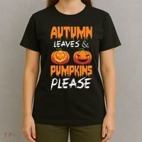Autumn Leaves And Pumpkins Please T-Shirt thumb 4