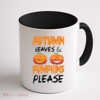 Autumn Leaves And Pumpkins Please Coffee Mug thumb 1