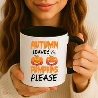 Autumn Leaves And Pumpkins Please Coffee Mug thumb 3