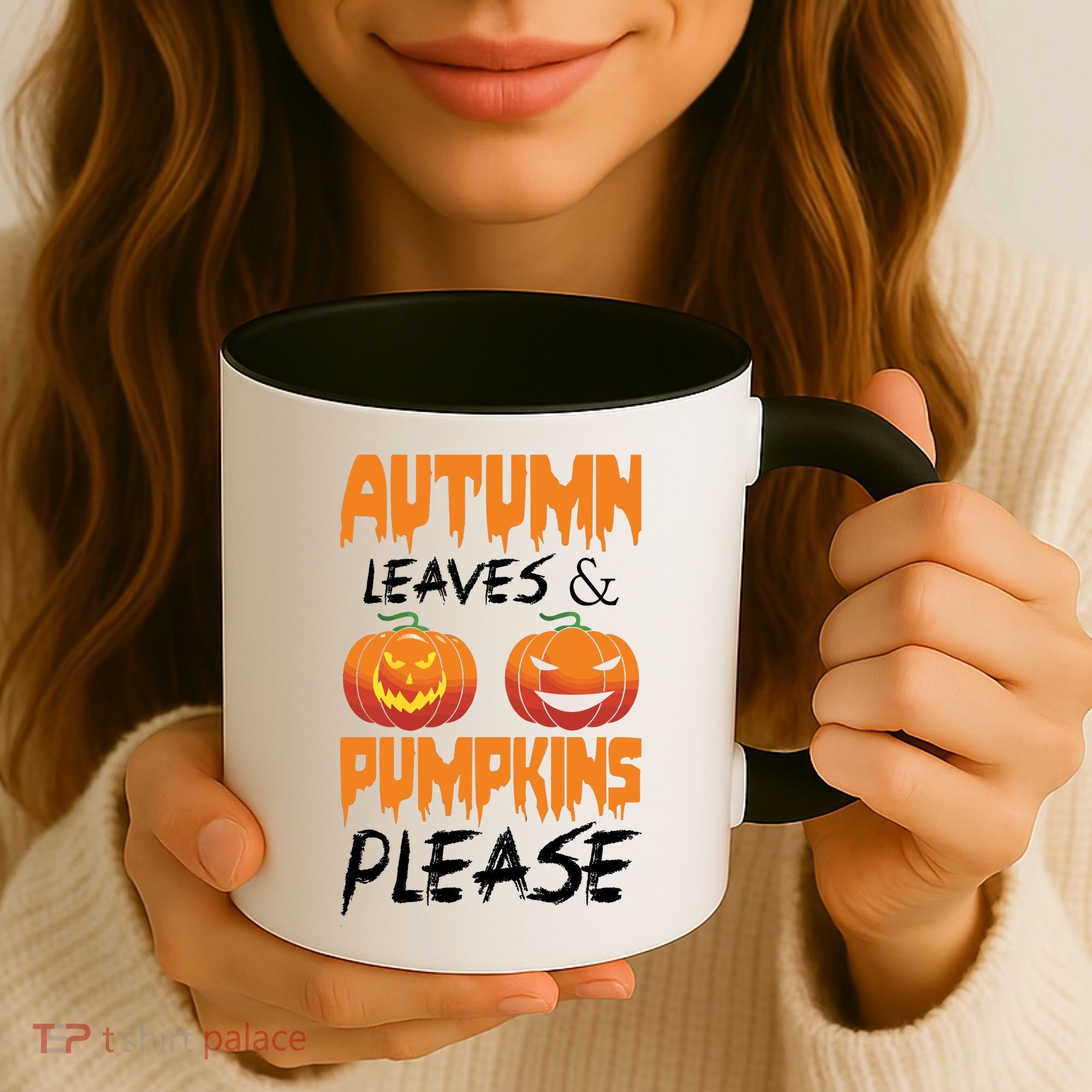 Autumn Leaves And Pumpkins Please Coffee Mug