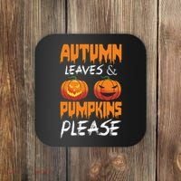 Autumn Leaves And Pumpkins Please Coaster thumb 0