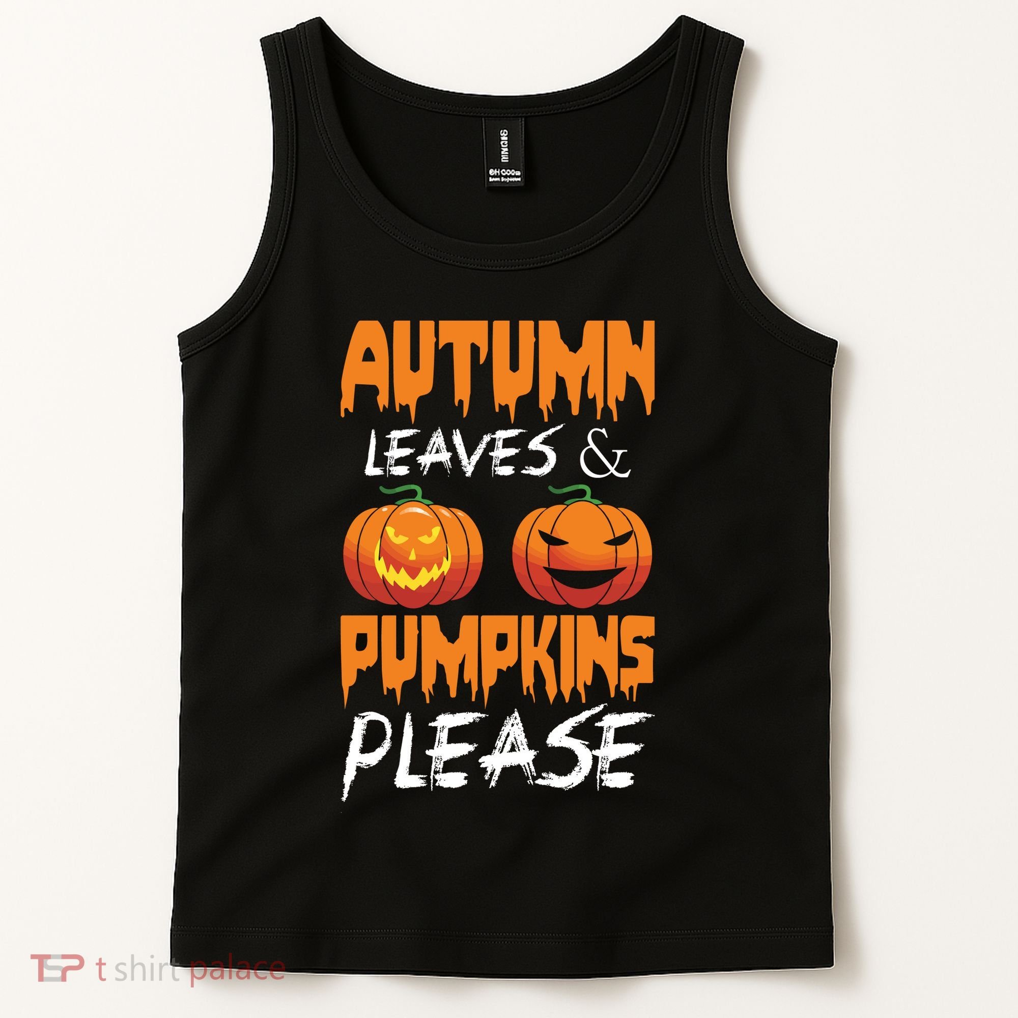 Autumn Leaves And Pumpkins Please Tank Top