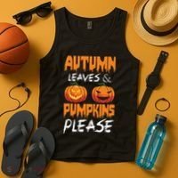 Autumn Leaves And Pumpkins Please Tank Top thumb 4