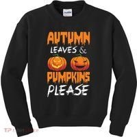 Autumn Leaves And Pumpkins Please Kids Sweatshirt thumb 0