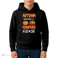 Autumn Leaves And Pumpkins Please Kids Hoodie thumb 4