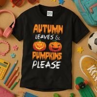 Autumn Leaves And Pumpkins Please Kids T-Shirt thumb 3