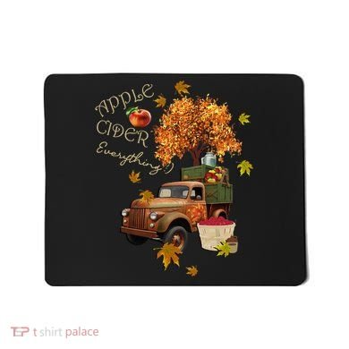 Autumn Leaves and Truck Design Apple Cider Everything Fall Mousepad