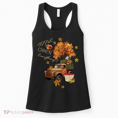 Autumn Leaves and Truck Design Apple Cider Everything Fall Women's Tank Top