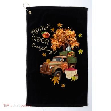 Autumn Leaves and Truck Design Apple Cider Everything Fall Golf Towel
