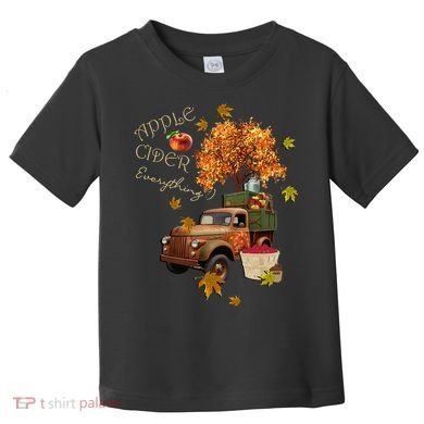 Autumn Leaves and Truck Design Apple Cider Everything Fall Toddler T-Shirt