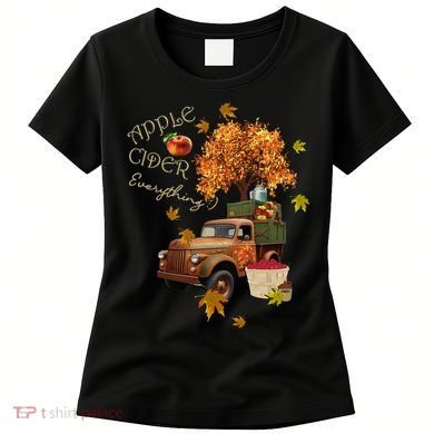 Autumn Leaves and Truck Design Apple Cider Everything Fall Women's T-Shirt