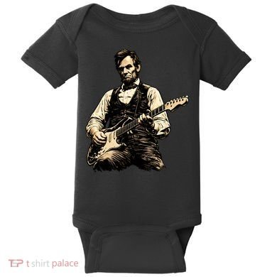 Abraham Lincoln Abe Playing Guitar Vintage Baby Bodysuit