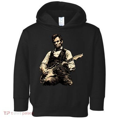 Abraham Lincoln Abe Playing Guitar Vintage Toddler Hoodie
