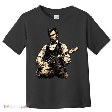 Abraham Lincoln Abe Playing Guitar Vintage Toddler T-Shirt