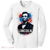Abraham Lincoln American USA Portrait  Kids Long Sleeve Shirt thumb 0
