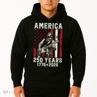 Abraham Lincoln Abe Playing Guitar 250 Years 1776-2026 Hoodie thumb 2