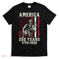 Abraham Lincoln Abe Playing Guitar 250 Years 1776-2026 T-Shirt thumb 0