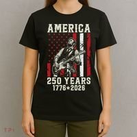 Abraham Lincoln Abe Playing Guitar 250 Years 1776-2026 T-Shirt thumb 4
