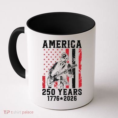 Abraham Lincoln Abe Playing Guitar 250 Years 1776-2026 Coffee Mug