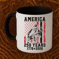 Abraham Lincoln Abe Playing Guitar 250 Years 1776-2026 Coffee Mug thumb 2