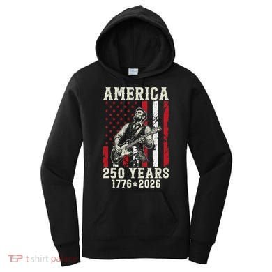 Abraham Lincoln Abe Playing Guitar 250 Years 1776-2026 Women's Hoodie