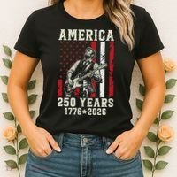Abraham Lincoln Abe Playing Guitar 250 Years 1776-2026 Women's T-Shirt thumb 2
