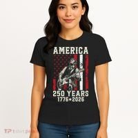 Abraham Lincoln Abe Playing Guitar 250 Years 1776-2026 Women's T-Shirt thumb 4