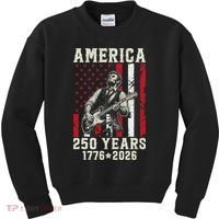 Abraham Lincoln Abe Playing Guitar 250 Years 1776-2026 Kids Sweatshirt thumb 0
